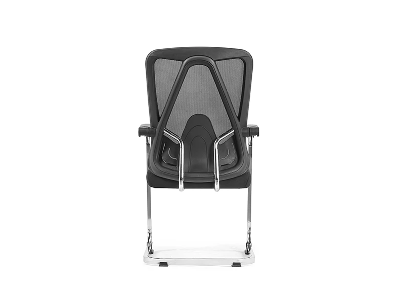 Black Mesh Office Visitor Chair with Chrome Cantilever Frame