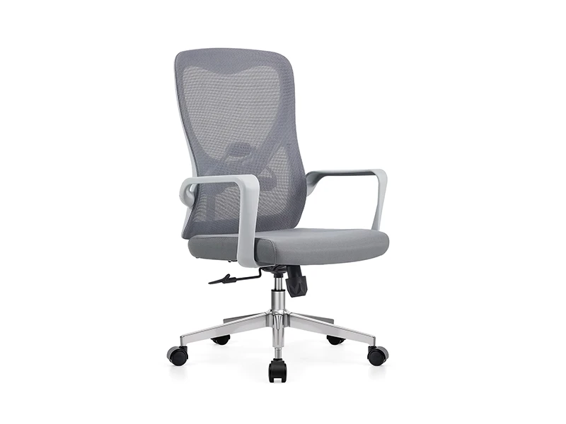 Gray Ergonomic Mesh Office Chair with Adjustable Armrests & Lumbar Support