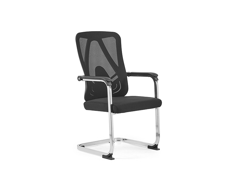 Black Mesh Office Visitor Chair with Chrome Cantilever Frame