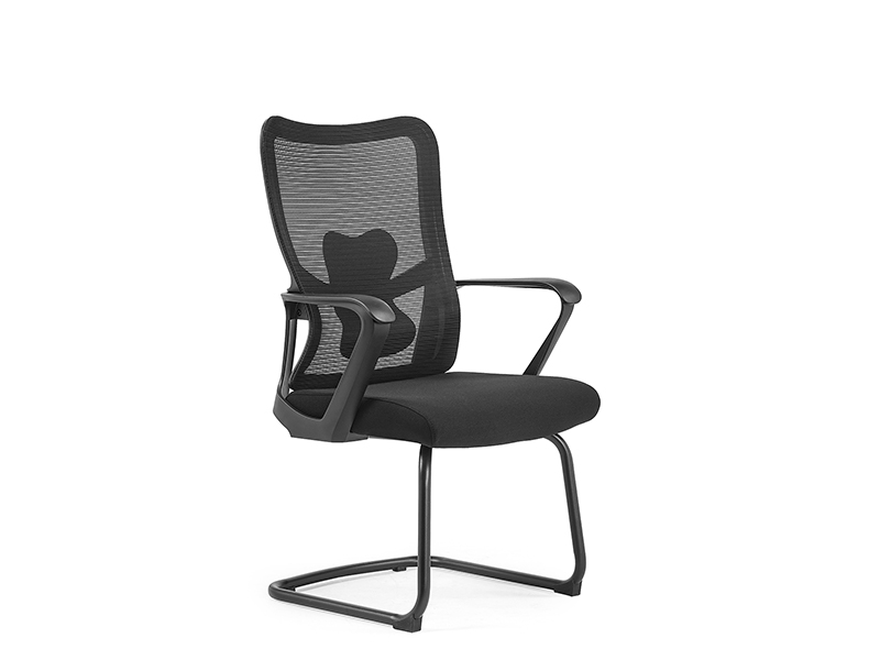 Black Mesh Office Visitor Chair with Cantilever Frame