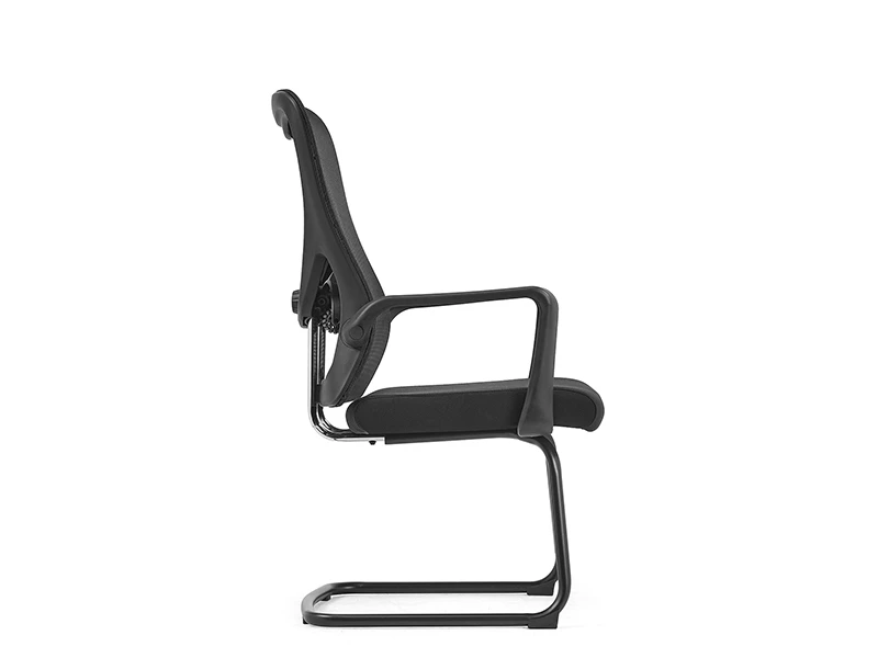 Black Ergonomic Mesh Visitor Chair with Cantilever Base