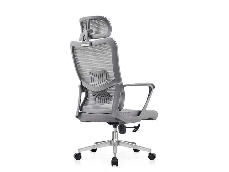 Gray Mesh Office Chair with Adjustable Headrest LR-2801A
