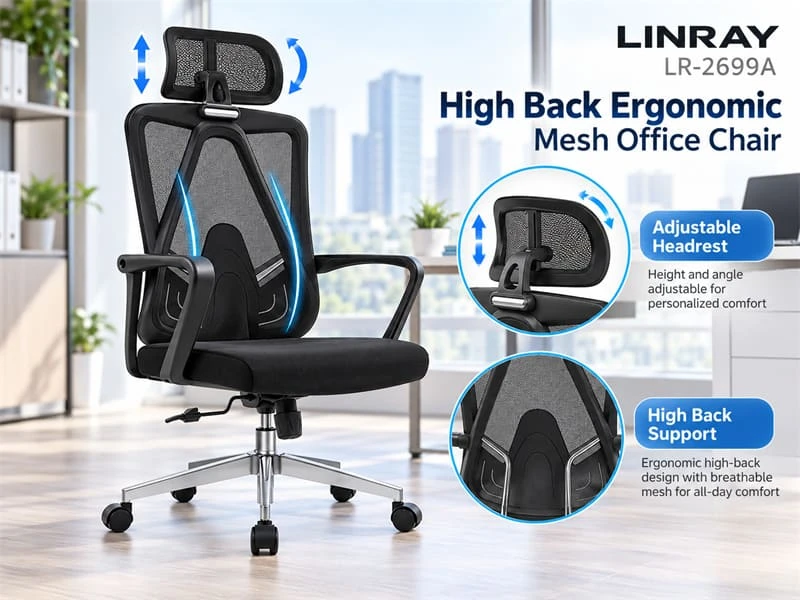 High Back with Adjustable Headrest