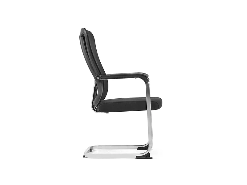 Black Mesh Office Visitor Chair with Chrome Cantilever Frame