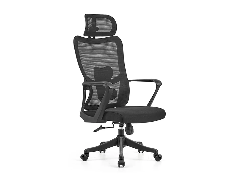 Black Ergonomic Mesh Office Chair with Adjustable Headrest