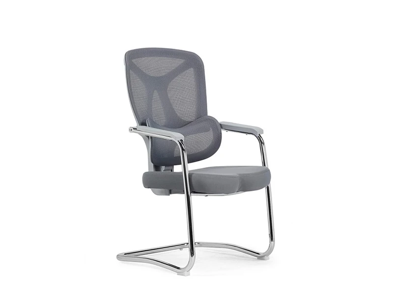 Gray Mesh Office Visitor Chair | Ergonomic Cantilever Guest Chair