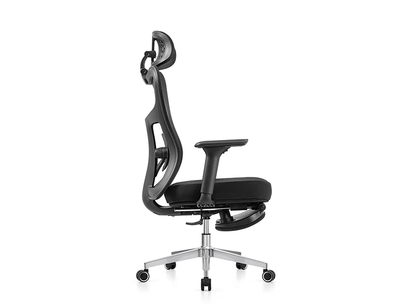 Black Ergonomic Reclining Office Chair with Adjustable Lumbar Support