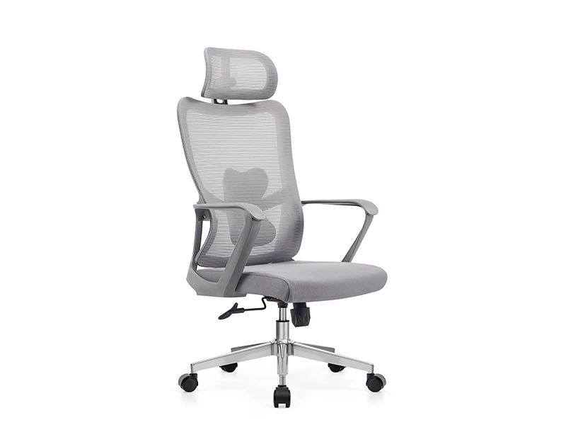 Gray Mesh Office Chair with Adjustable Headrest LR-2801A