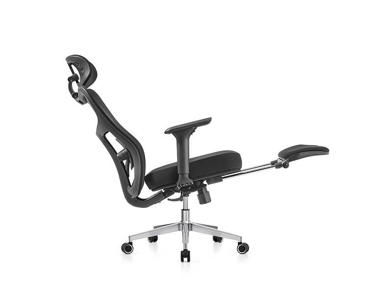 Black Ergonomic Reclining Office Chair with Adjustable Lumbar Support