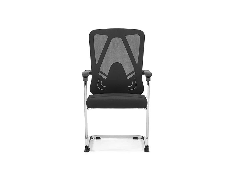 Black Mesh Office Visitor Chair with Chrome Cantilever Frame