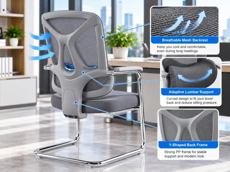 Guest Chair with Curved Lumbar Support
