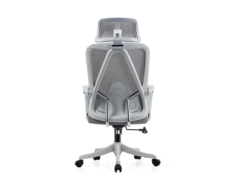 Gray High Back Ergonomic Mesh Office Chair with Adjustable Headrest