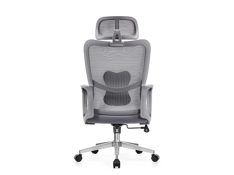 Gray Mesh Office Chair with Adjustable Headrest LR-2801A
