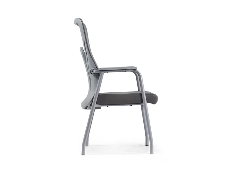 Gray Mesh Office Visitor Chair | Four Leg Office Guest Chair