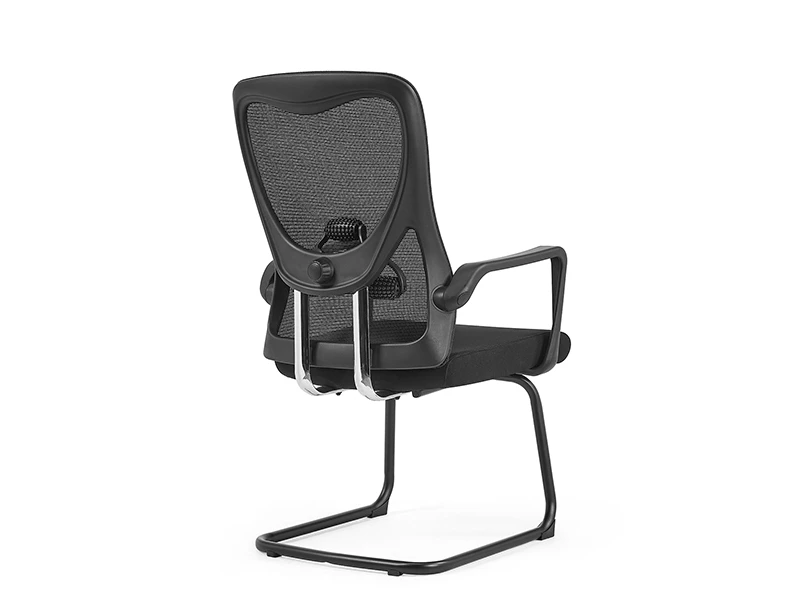 Black Ergonomic Mesh Visitor Chair with Cantilever Base