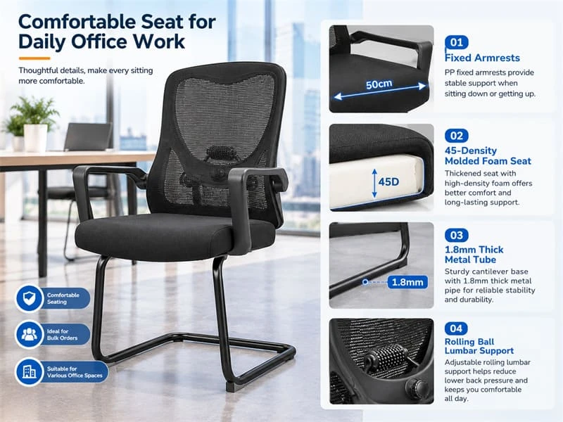 Fixed Armrests and Compact Sizing
